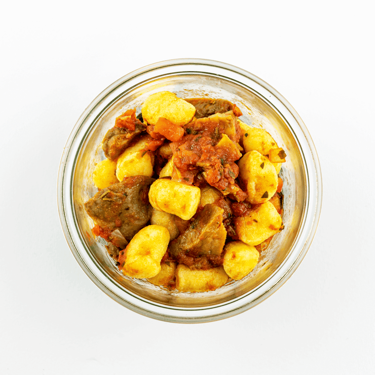 Gnocchetti di patate con ragù di seitan e cicoria